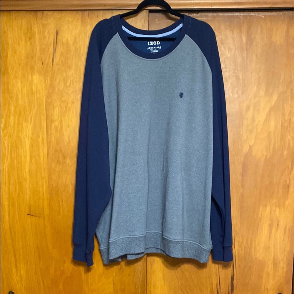 Izod - NWOT Gray Navy Blue Ringer Sweatshirt Pullover Super Soft! Casual 4X